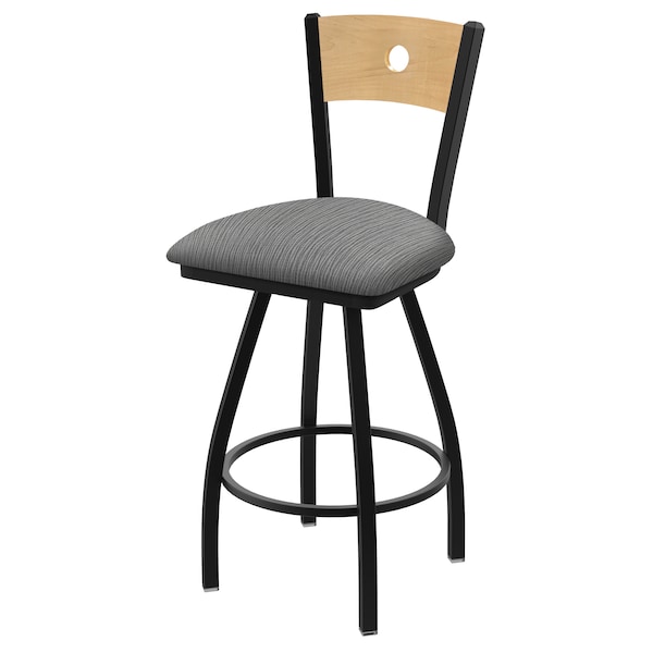 Holland Bar Stool Co 30" Swivel Counter Stool, Black Wrinkle, Nat Back, Graph Seat X830 - main